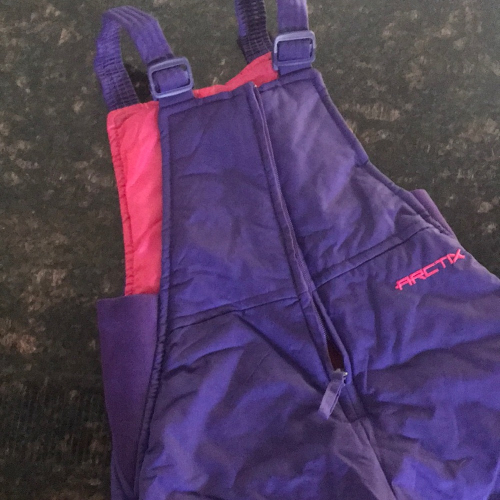 Purple snow overalls for girls
